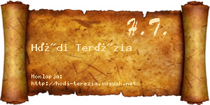 Hódi Terézia névjegykártya